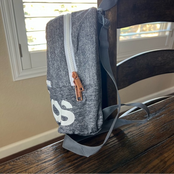 ADIDAS Linear Mini Backpack Small Gray Adjustable Travel Bag, - Picture 4 of 15